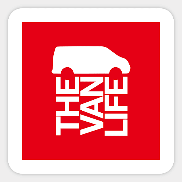 The Van Life Logo (red box) Sticker by The Van Life